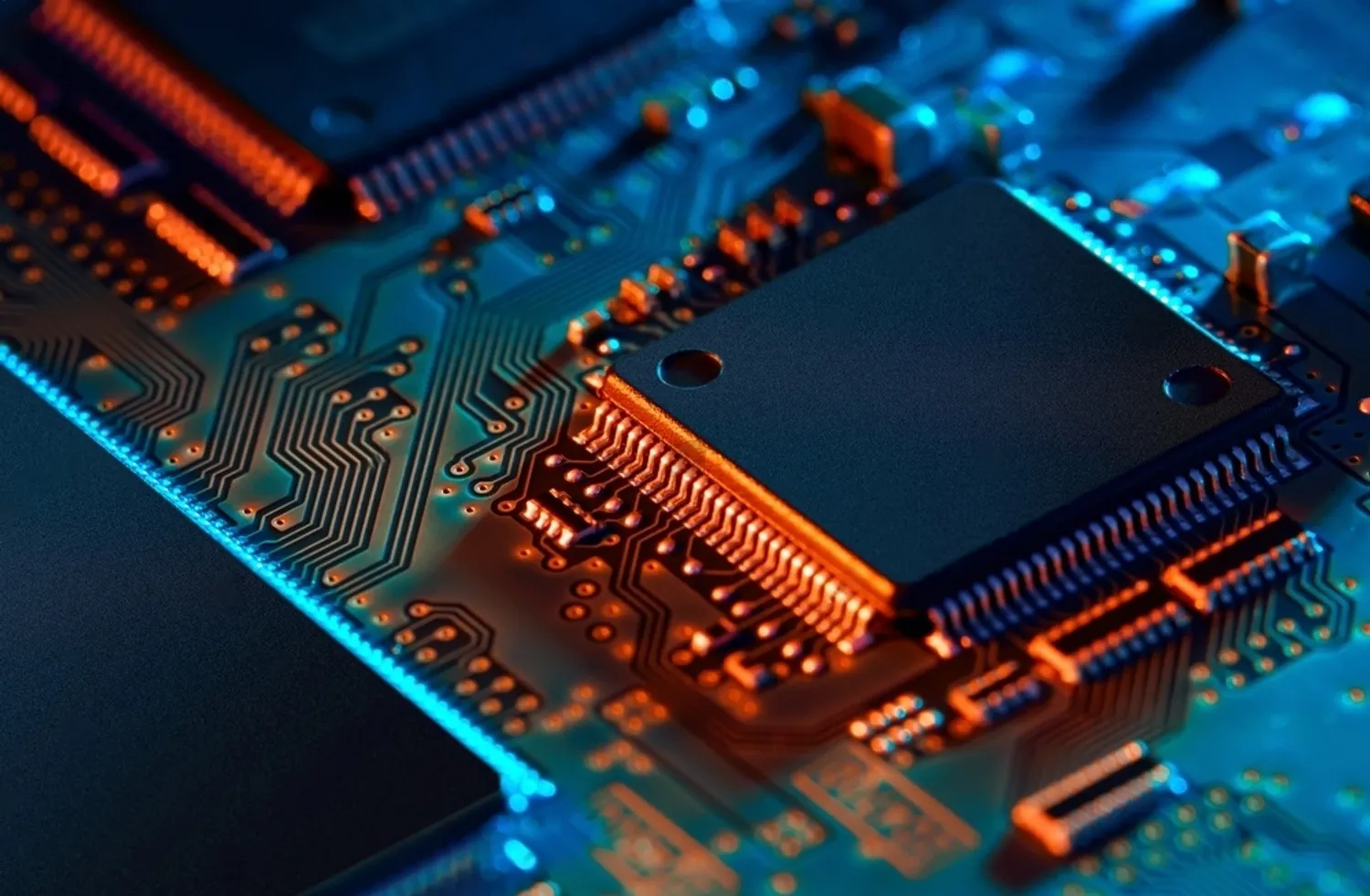 Close-up of an electronic circuit board