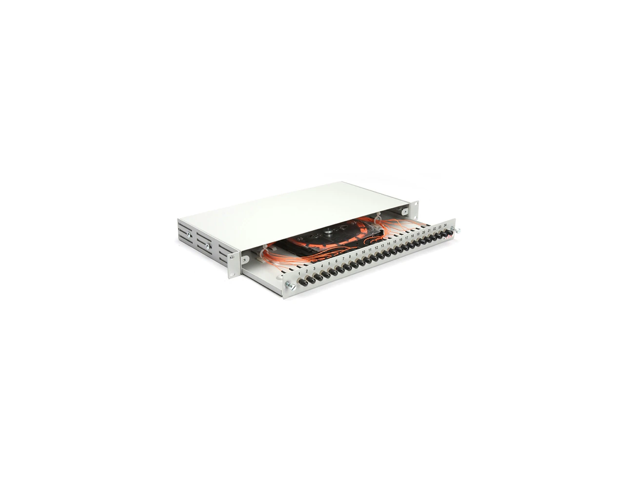 1U 19' 24 Port ST/PC MM Simplex Sliding (Without Rail) Rack Type Patchpanel (Full)