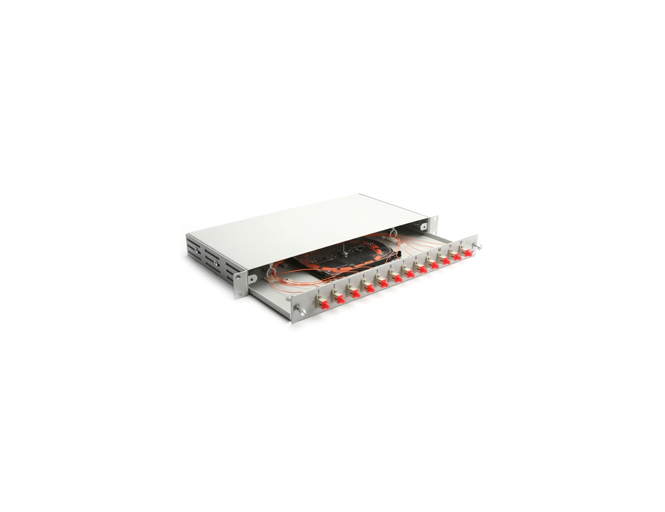 1U 19' 12 Port SC/PC MM Simplex Sliding (Without Rail) Rack Type Patchpanel (Full)