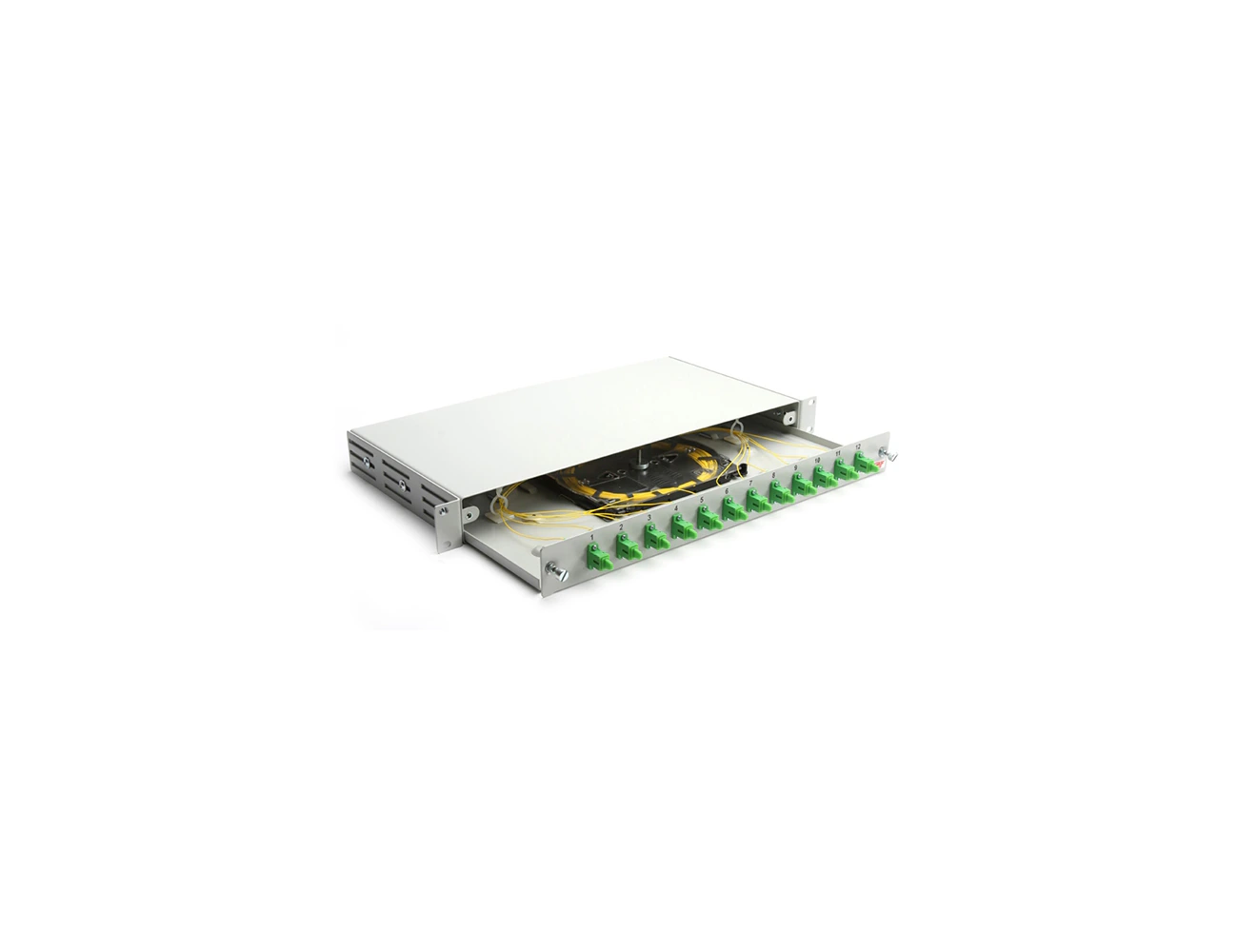 1U 19' 12 Port SC/APC SM Simplex Sliding (Without Rail) Rack Type Patchpanel (Full)