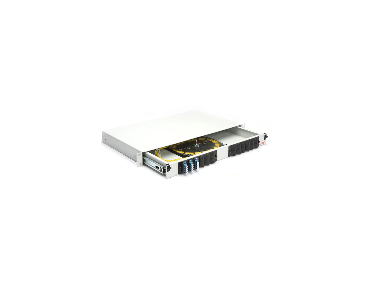 1U 19' 12 Port LC/PC SM Quad Sliding (With Rail&P.M) Rack Type Patchpanel (Full)