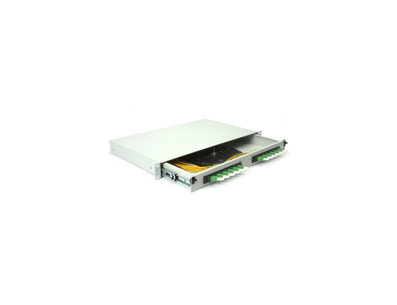 1U 19' 12 Port E2000/APC SM Simplex Sliding (With Rail&P.M) Rack Type Patchpanel(Full)