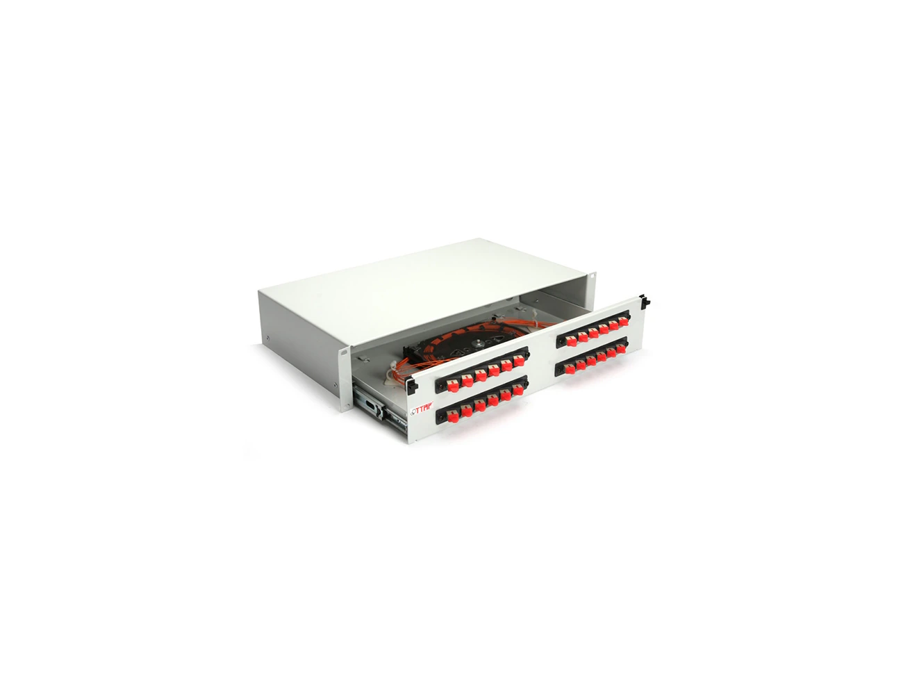 2U 19' 24 Port SC/PC MM Simplex Sliding (With Rail&P.M) Rack Type Patchpanel (Full)