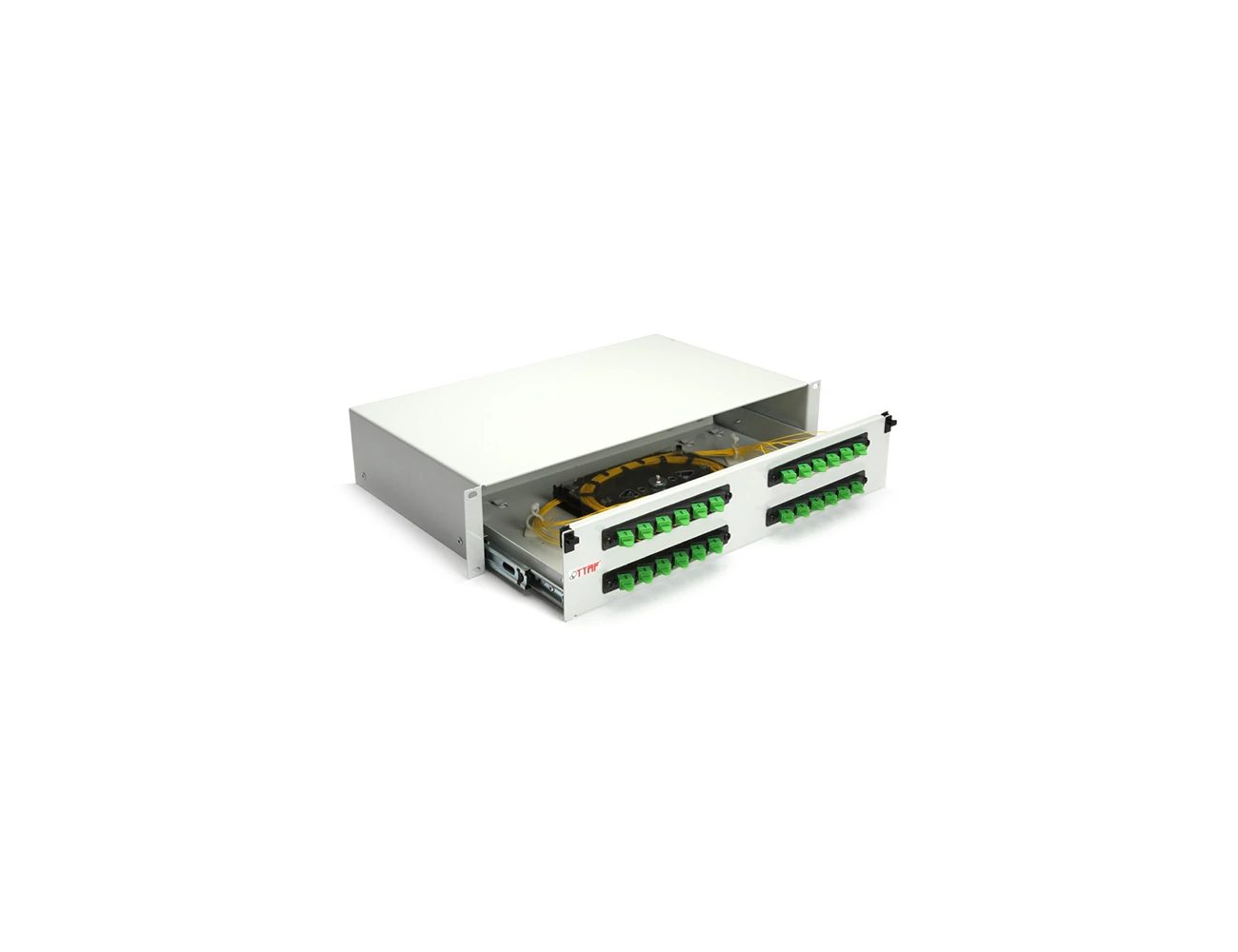 2U 19' 24 Port SC/APC SM Simplex Sliding (With Rail&P.M) Rack Type Patchpanel (Full)
