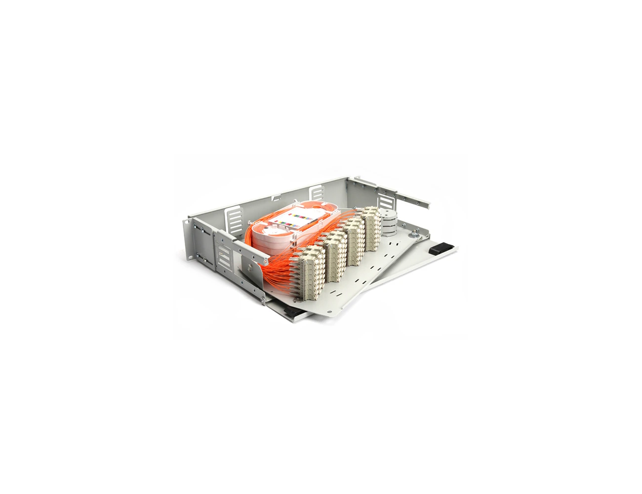2U 19’’ 128 Port LC/PC MM DX Swing Rack Type Patchpanel (Full)