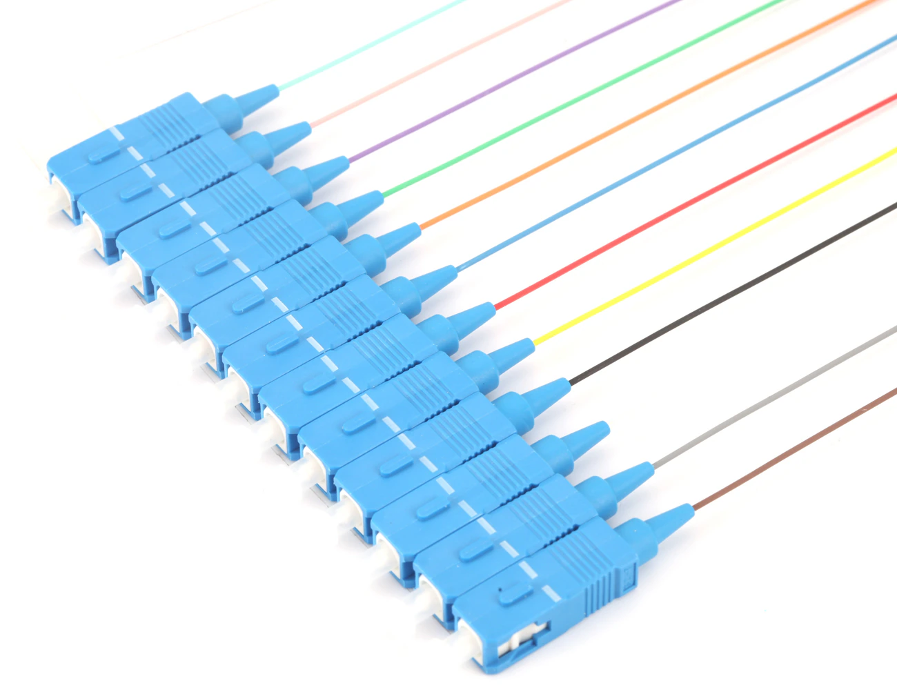 SC/PC 9/125 SM SX L:X FO PIGTAIL (12 COLORS)