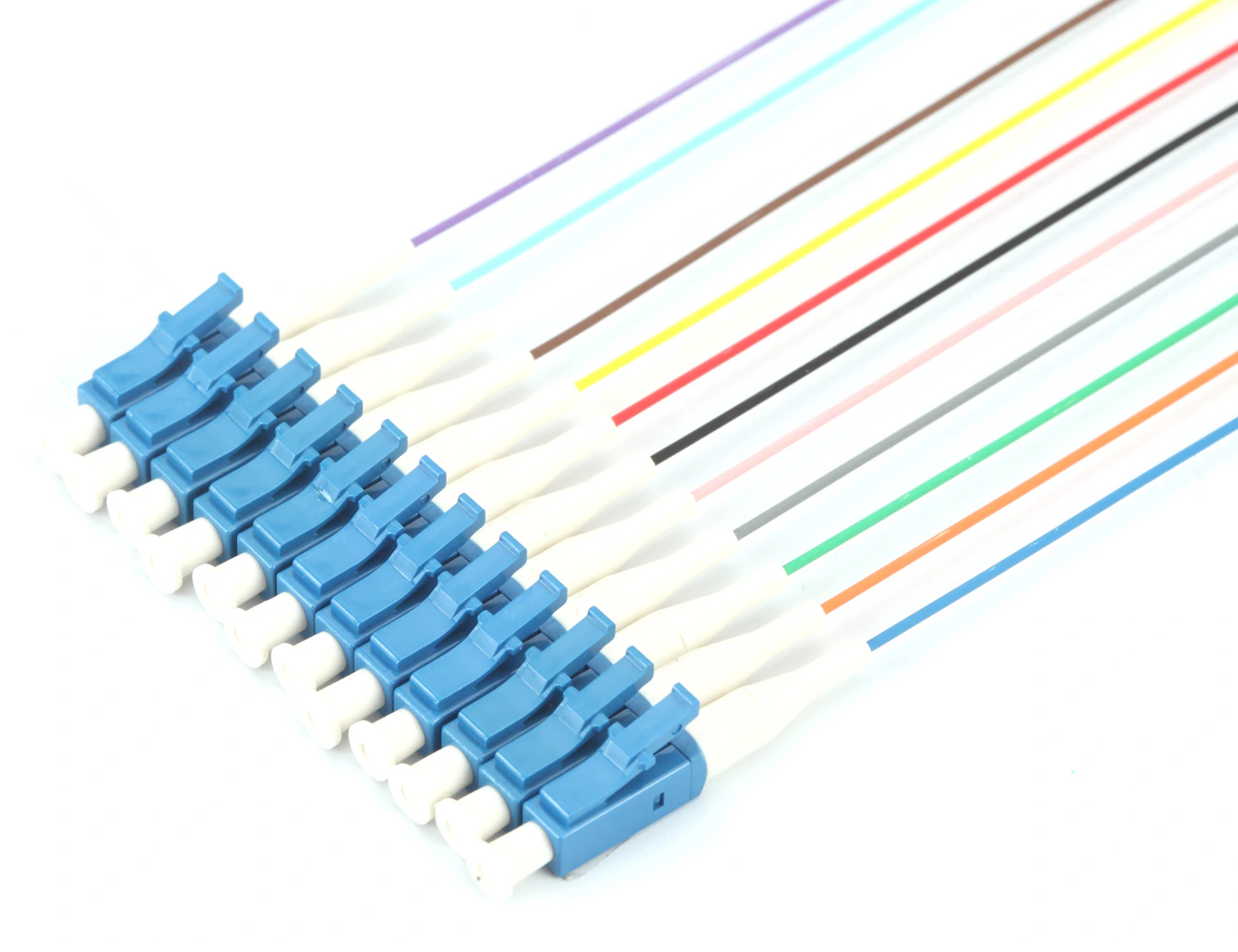 LC/PC 9/125 SM SX L:X FO PIGTAIL (12 COLORS)