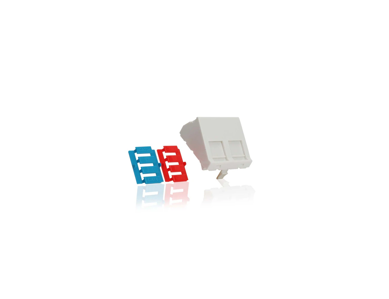CAT6/5e 45x45 Face Plate (Angled Double Port)