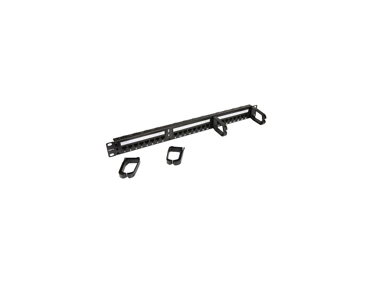 1U 24 Port UTP Cat6 Patchpanel ( D-Ring 110 Krone IDC - Horizontal )