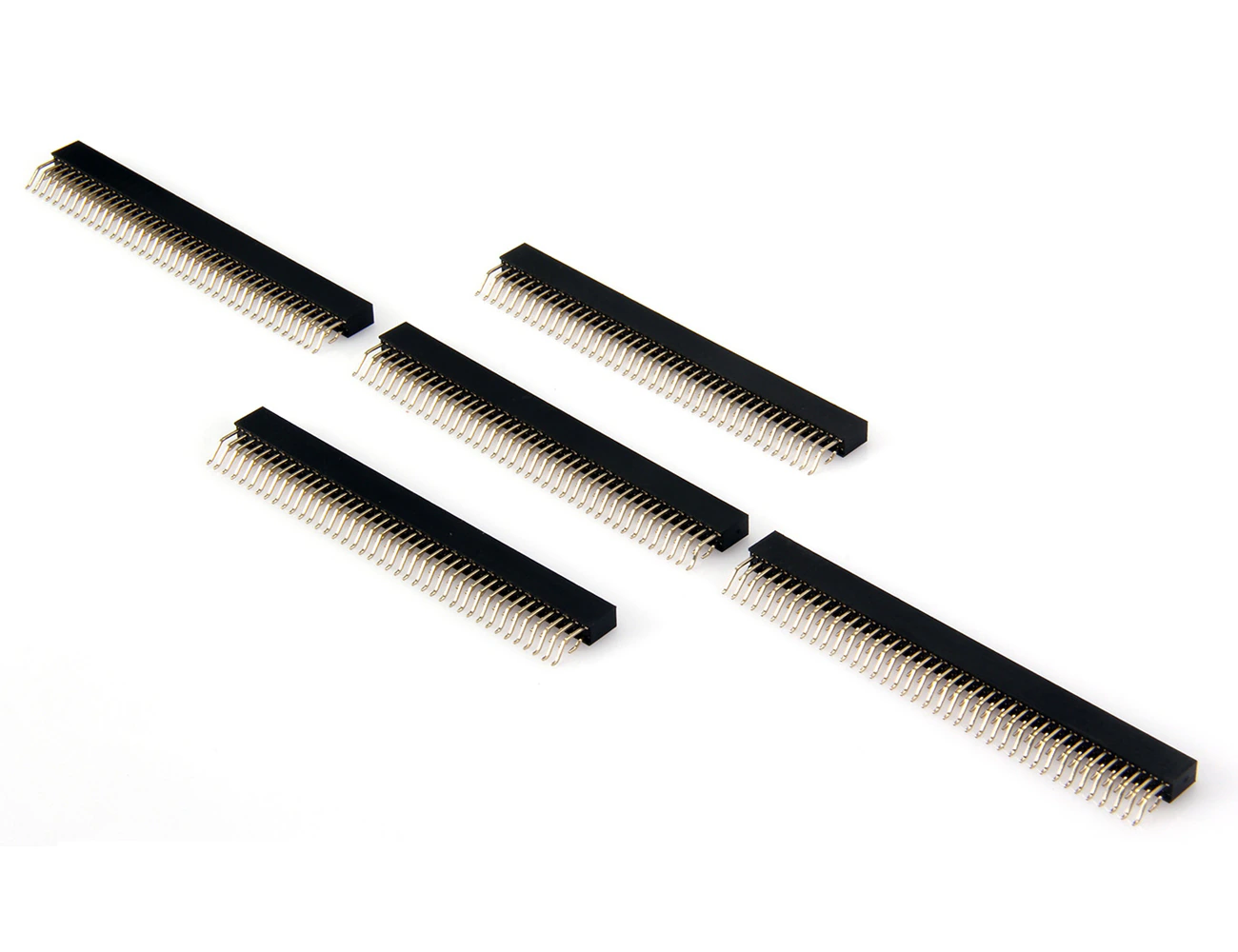 2x40 Pin 1.27mm Dual Row SMD Pcb Type Right Angle Female Pin Header