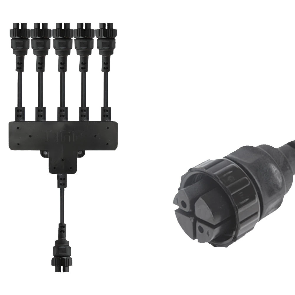 2 Pin Female Pluggable Field Assembly 1 In 5 Out Electrical Splitter