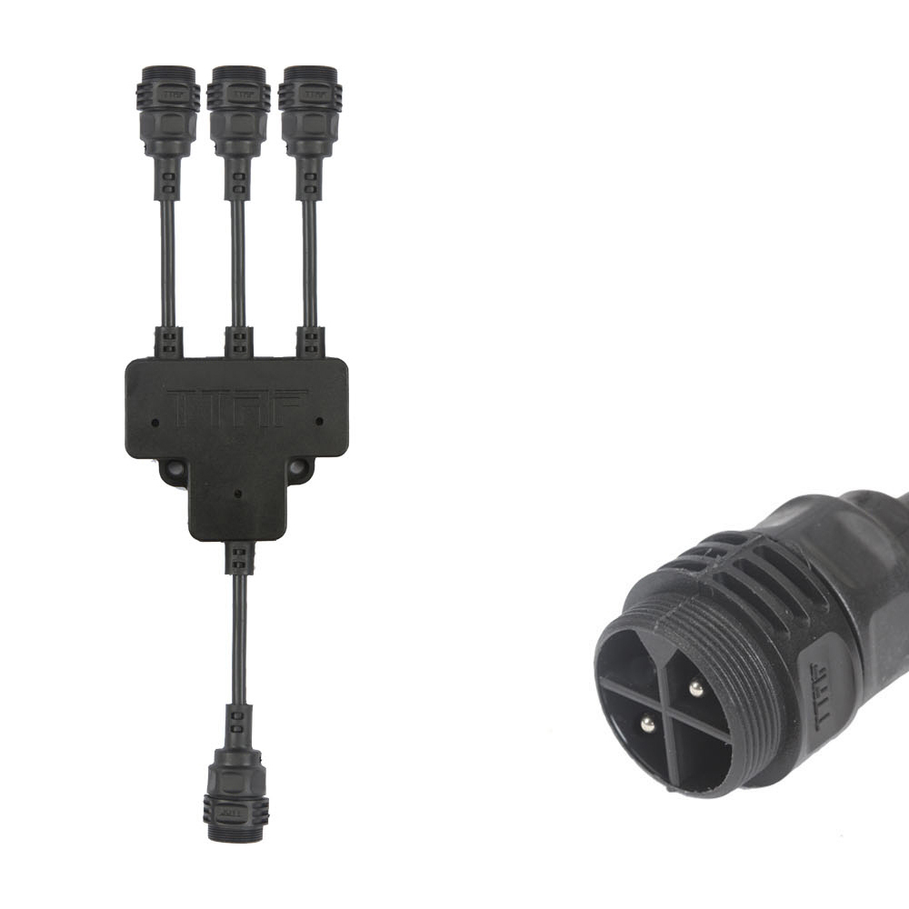2 Pin Male Pluggable Field Assembly 1 In 3 Out Electrical Splitter