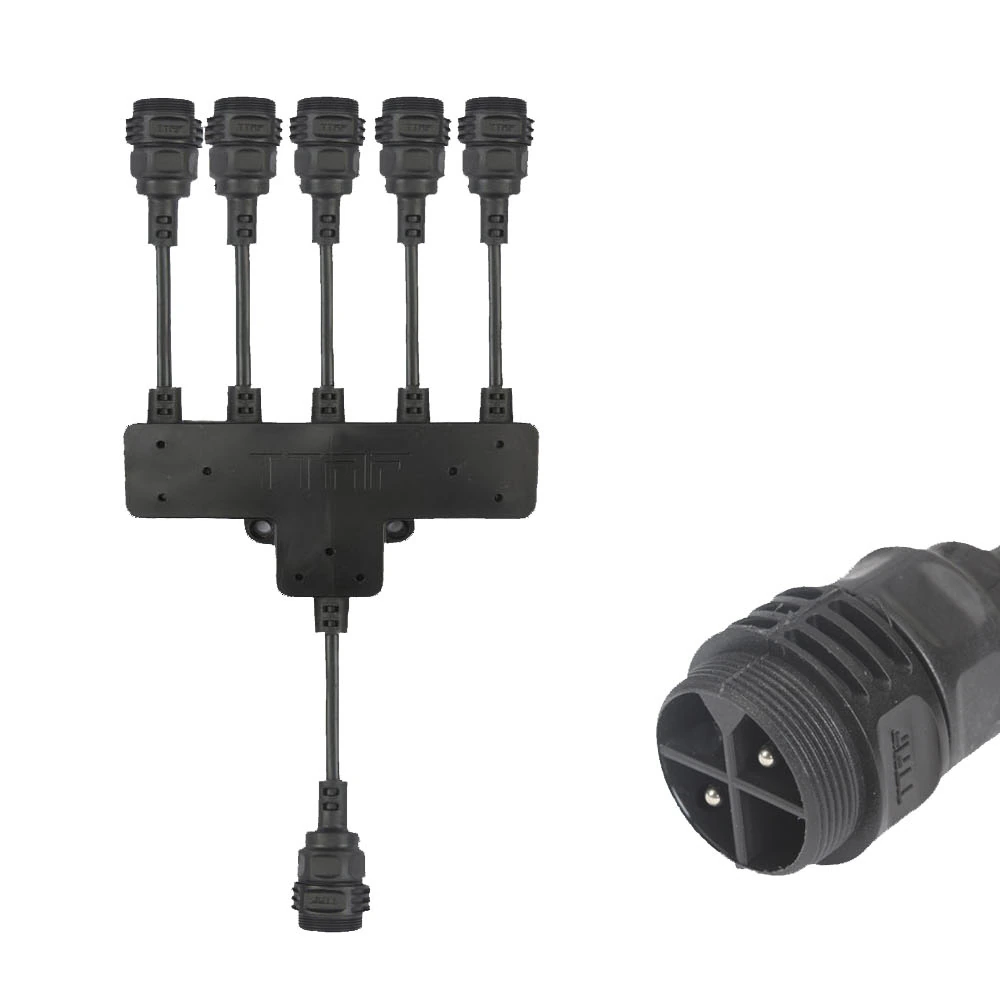 2 Pin Male Pluggable Field Assembly 1 In 5 Out Electrical Splitter