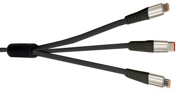 3 in 1 Metal Body Black Charging Cable