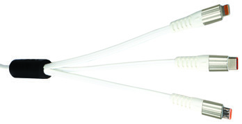 3 in 1 Metal Body White Charging Cable