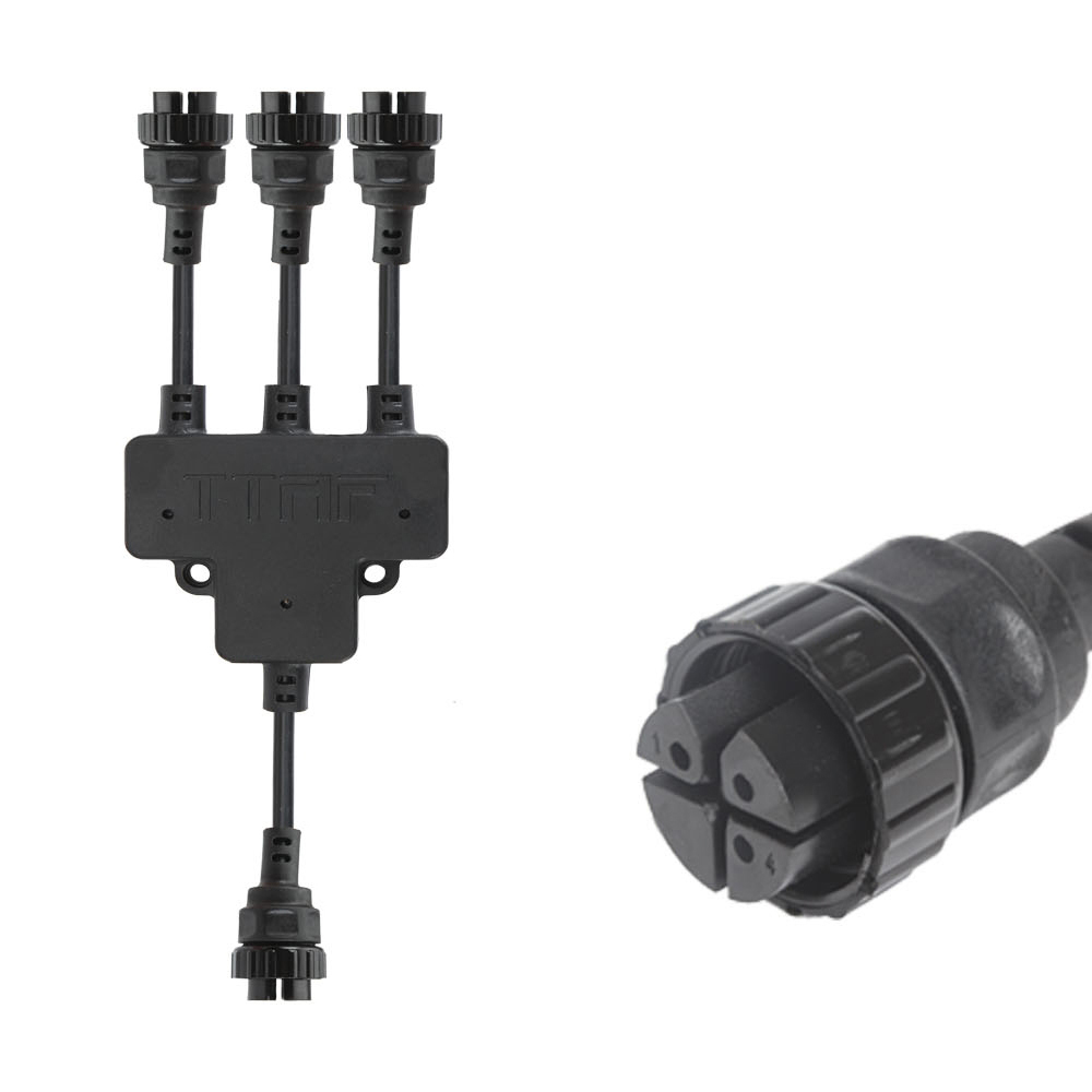 3 Pin Female Pluggable Field Assembly 1 In 3 Out Electrical Splitter
