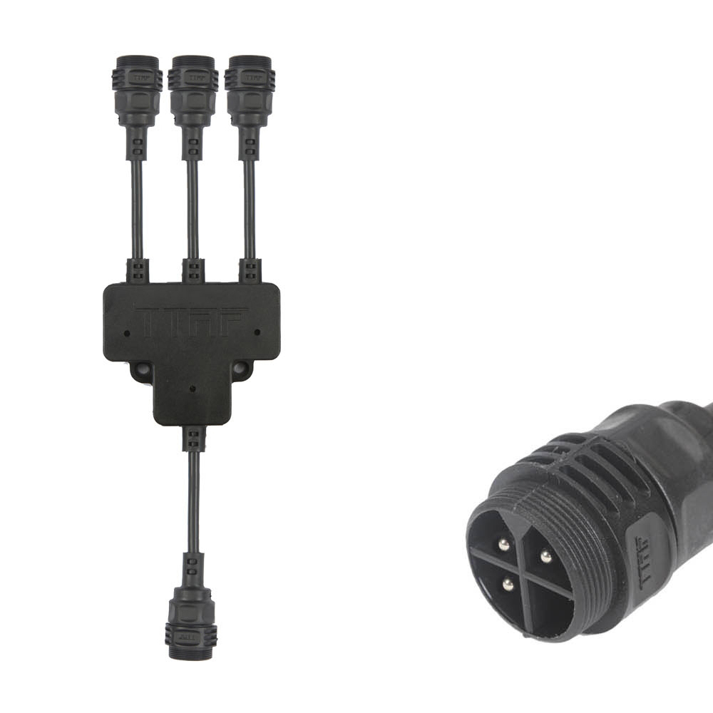 3 Pin Male Pluggable Field Assembly 1 In 3 Out Electrical Splitter