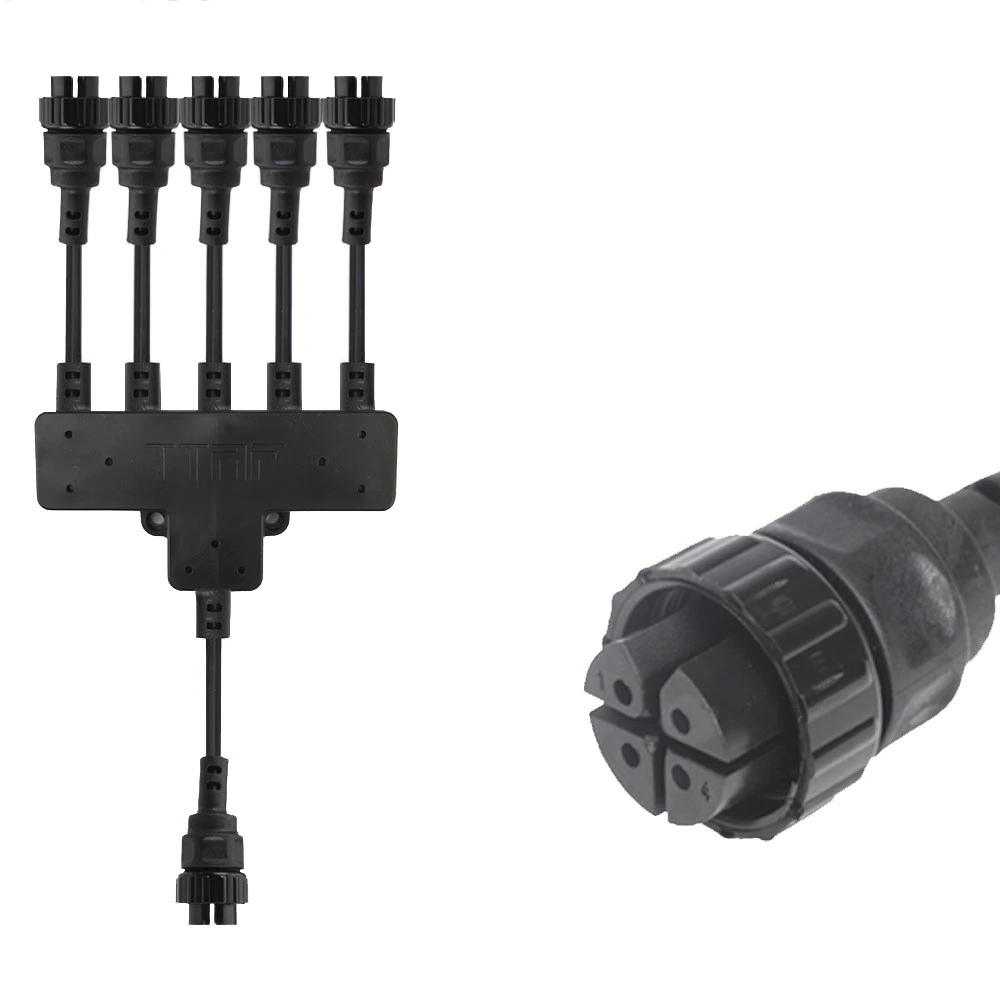 4 Pin Dişi Pluggable Field Assembly 1 In 5 Out Electrical Splitter