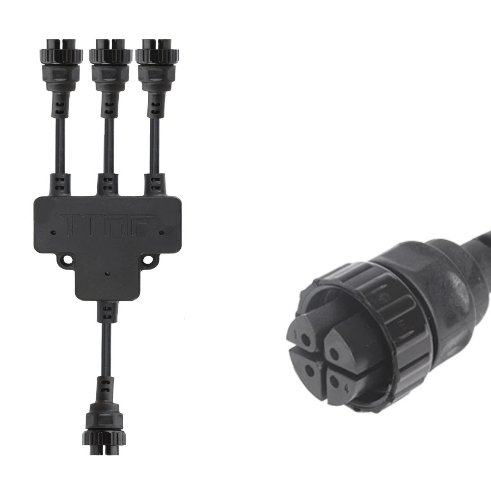 4 Pin Female Pluggable Field Assembly 1 In 3 Out Electrical Splitter