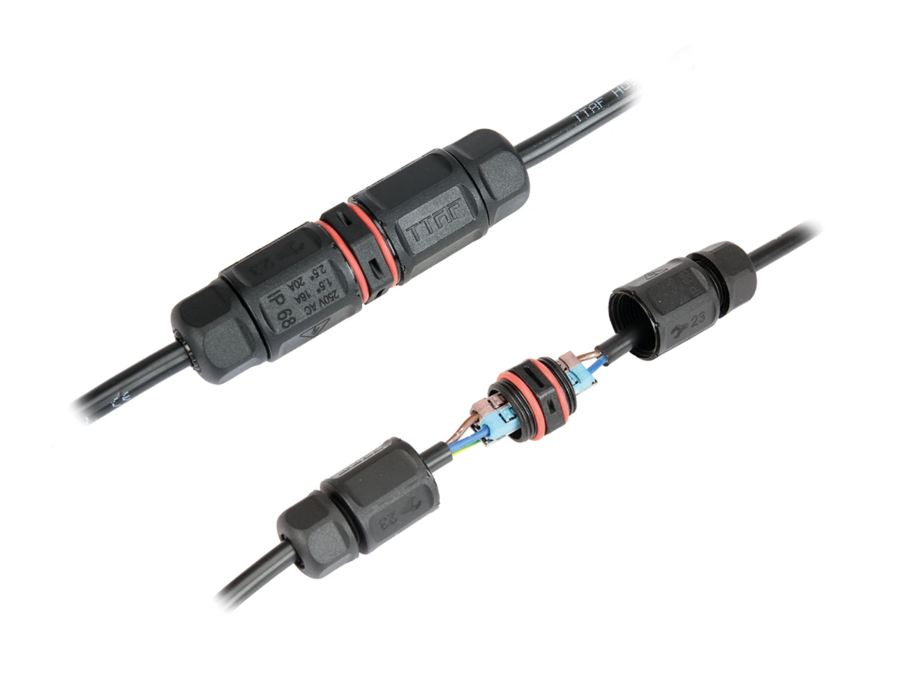 Screwless Waterproof Straight Connector