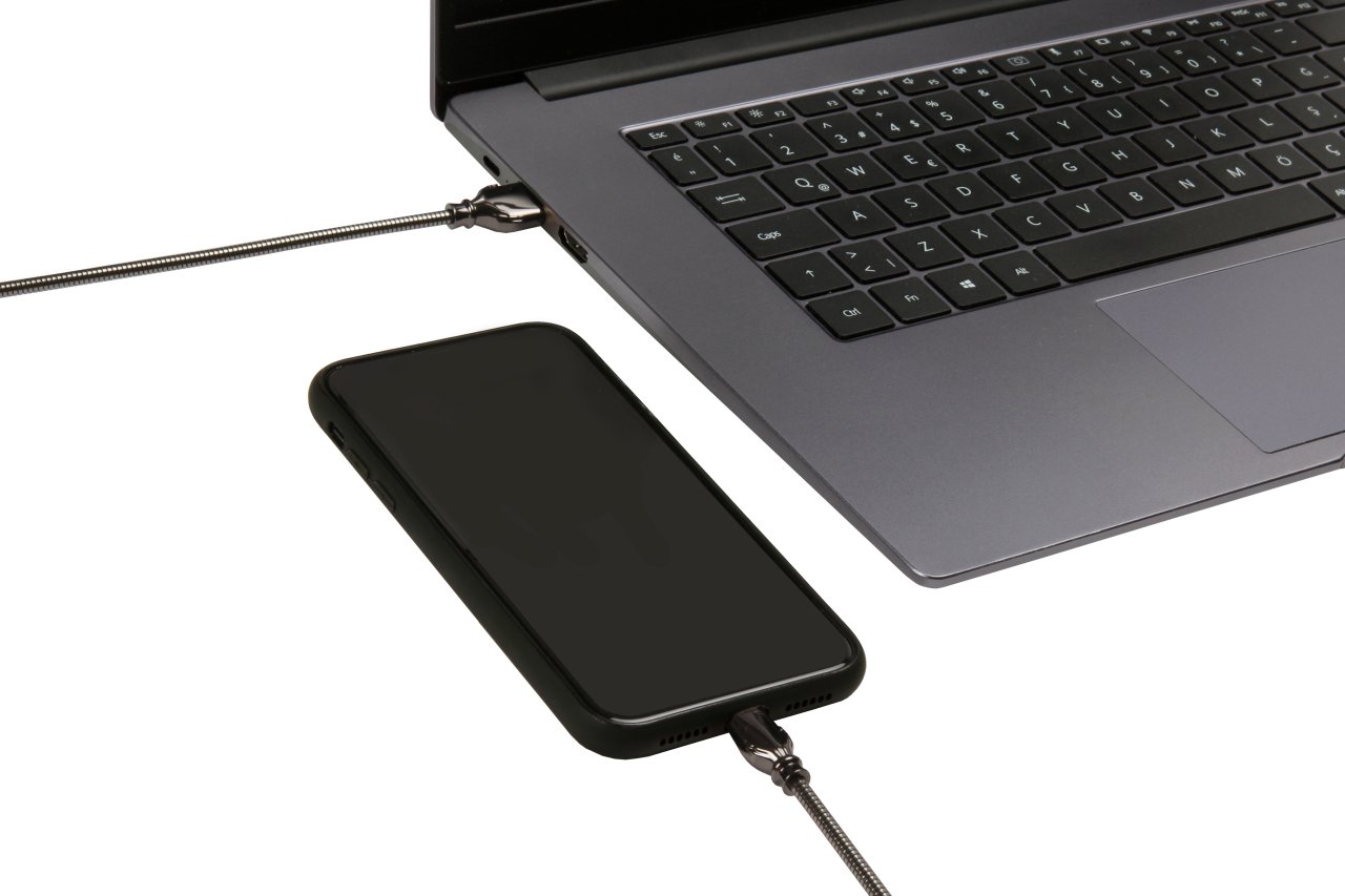 USB Lightning Steel Armored Cable Dark Gray