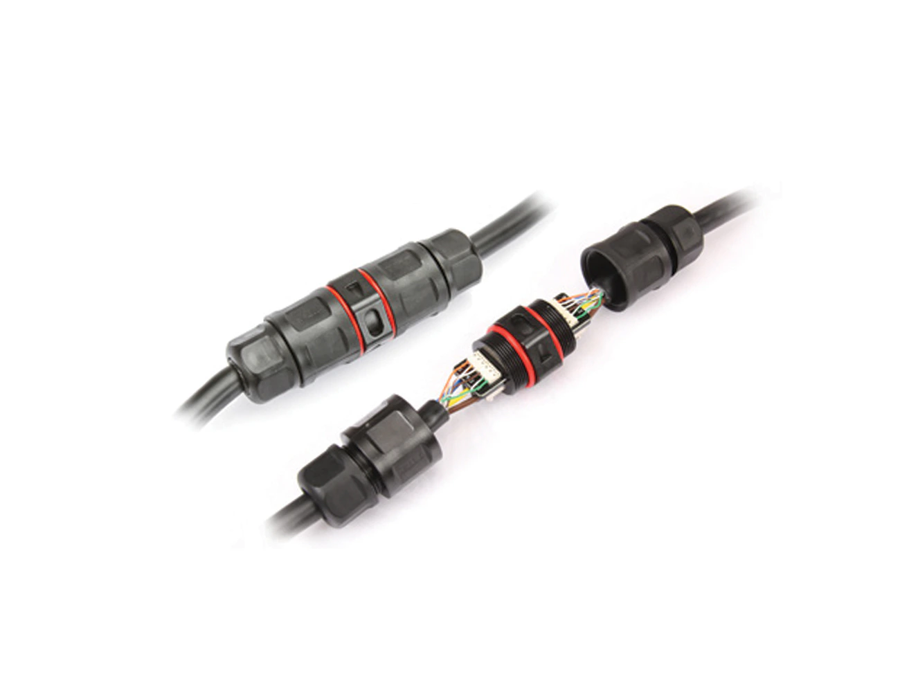 Waterproof 3 Power 6 Data Flat Connector With Screw Connection