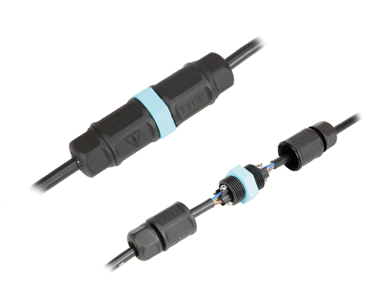 Waterproof Straight Connector with Screw Connection